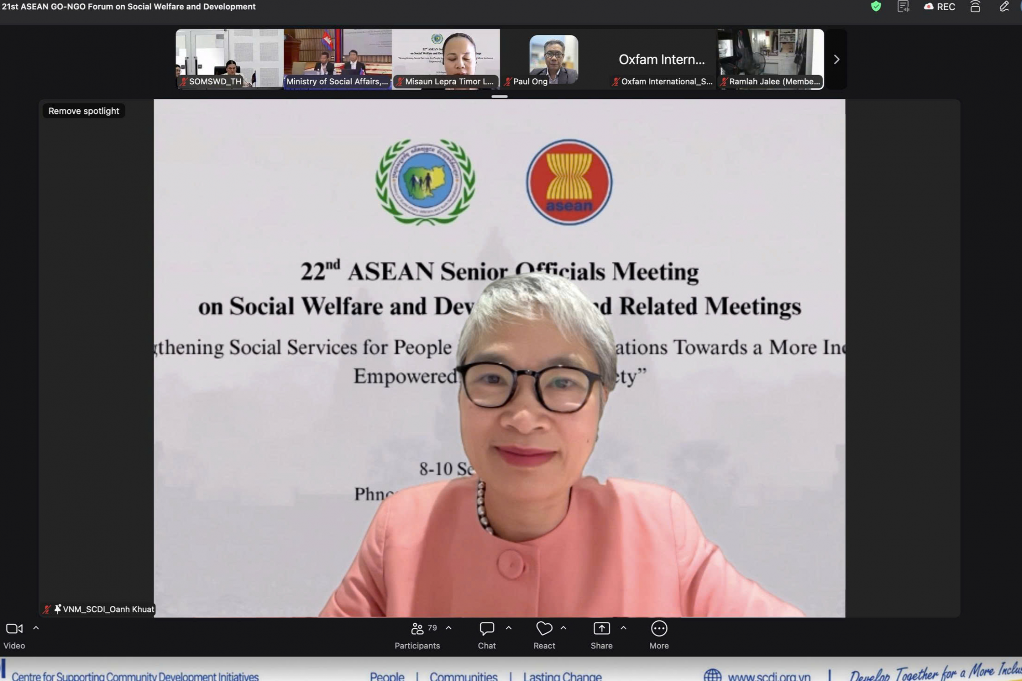 Dr. Khuat Thi Hai Oanh represents Viet Nam at the 21st ASEAN Governmental - Non-Governmental Organizations Forum